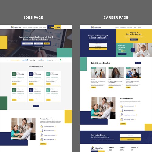 Website design for Medical Sales College Job Portal