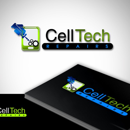 Create a business logo for a cellular/technology repair business