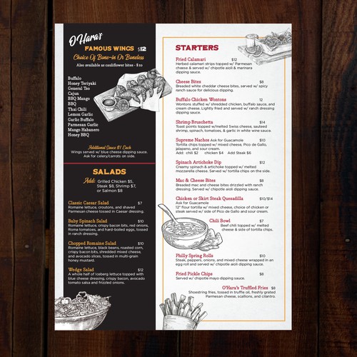 Premium Bar & Grill Menu