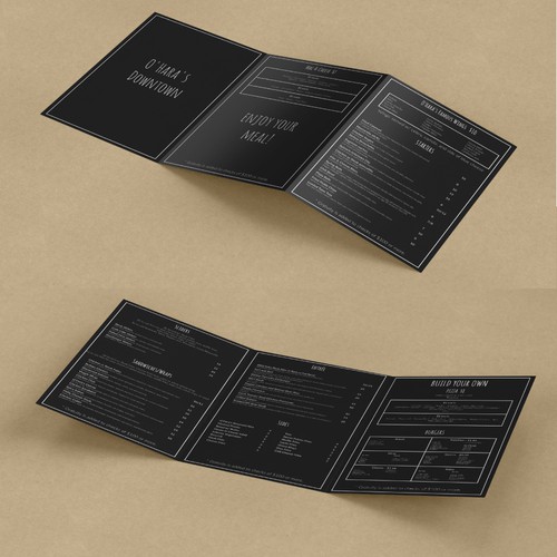 Menu Mockup for Bar & Grill