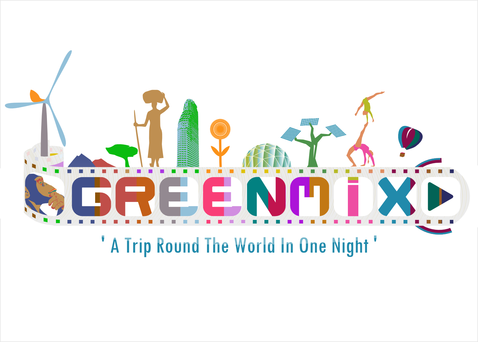 Create an amazing logo for GreenMix night that should NOT be GREEN