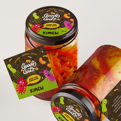 Jar label and tag design for Goodi Gutz products