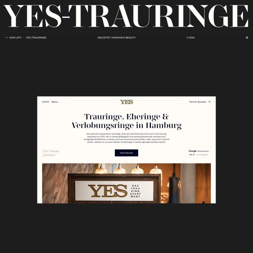 Redesign of the website for engagement and wedding rings