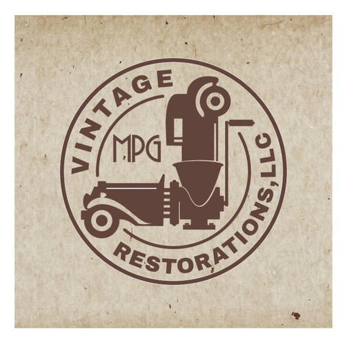 the concept of the new logo "Vintag MPG restoration,LLC".
