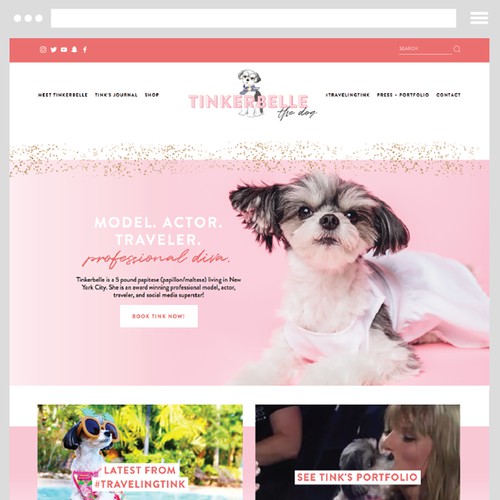 Tinkerbelle the Dog Website Design