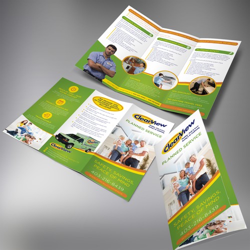 Design a crisp, clear brochure for a Top Residential Plumbing Company