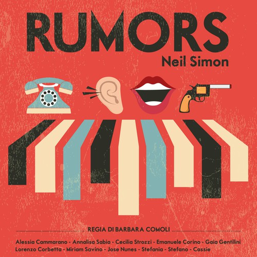 Rumors — Bold Graphic Comedy Poster