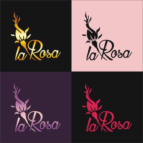 "romantic" and "luxury" logo for "La Rosa" flower shop