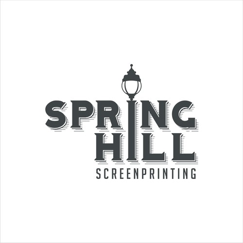 Inviting logo for screenprinting company springhill