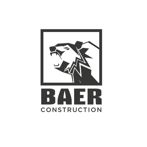 Create badass logo for concrete construction co. - using a bear & bold colors