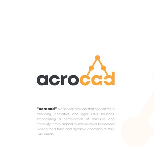 A bold wordmark logo concept with negative space anchor points 