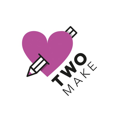 Heart pencil vector illustration logo design
