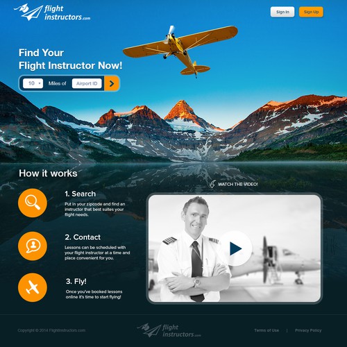 Create a gorgeous landing page (home page) for FlightInstructors.com