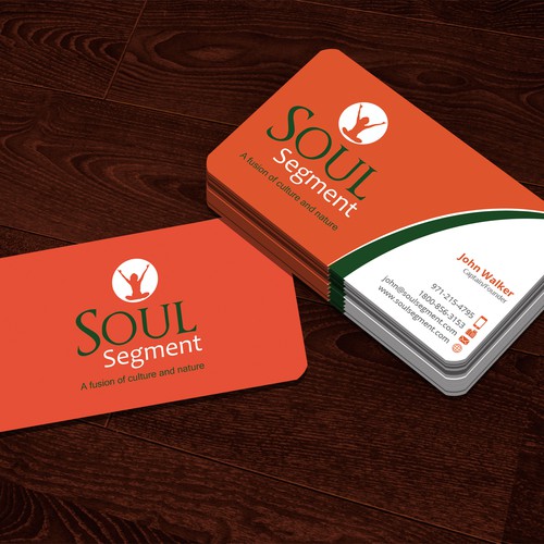 Create a dynamic energy filled business card that has a feel of self-empowerment.