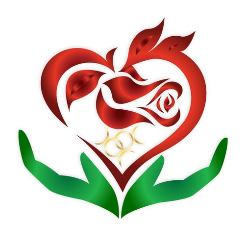 heart in hands floral logo