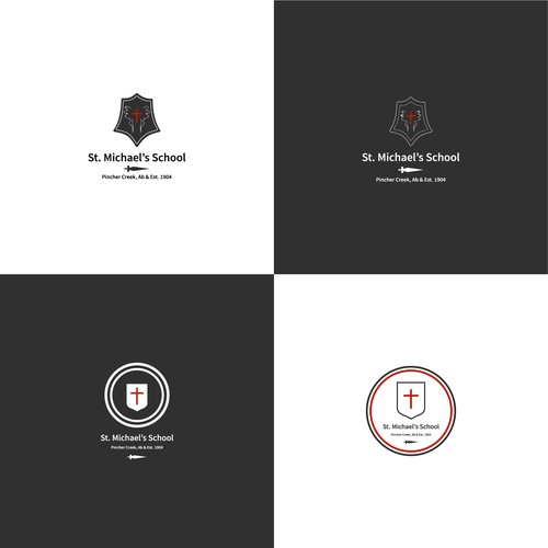 Black-white logos for St. Michael's School