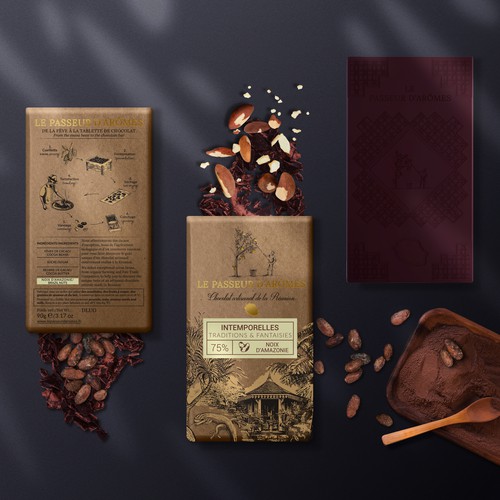 Packaging for traditionally made chocolate bars