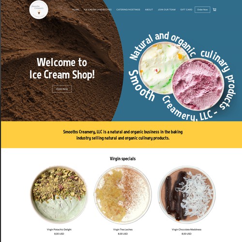 Smooths Creamery Website design