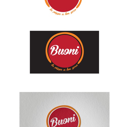 BUONI sforna pizze e ha bisogno di un logo senza tempo, nè gourmet nè fast food. Semplicemente pizze