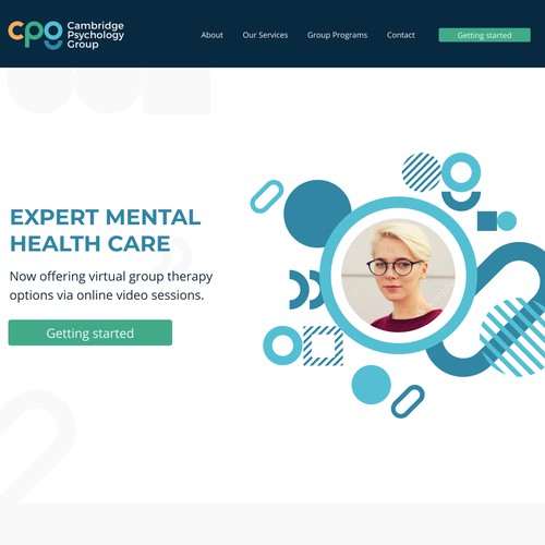 Landing page for mental health care service