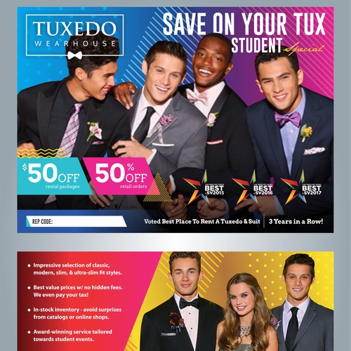 flyer for tuxedo wearhouse