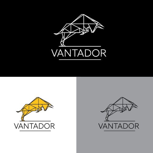 Create a Bold Bull logo from triangles