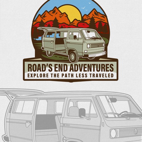 Logo for adventure van rental business