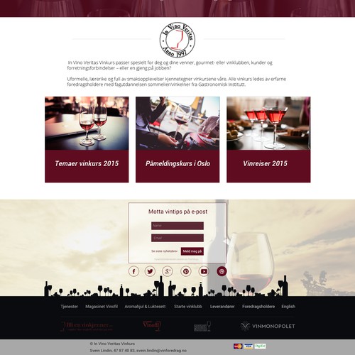 Leading wine critic in Norway needs new, modern web design