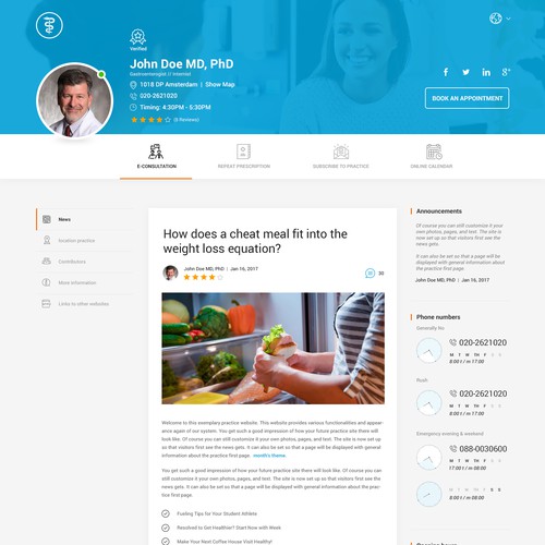 Website for doctors