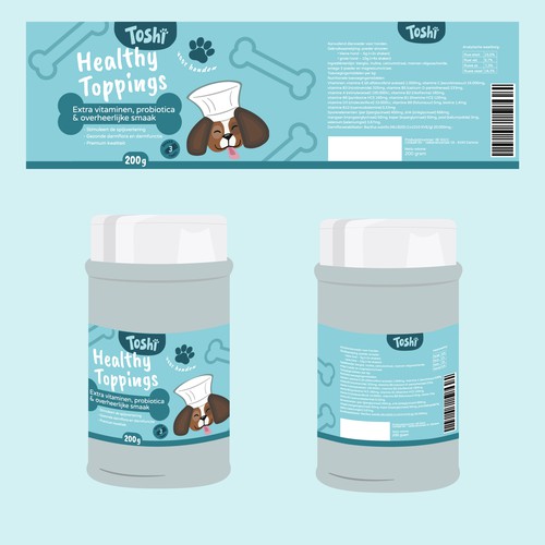 Simple package design for dog supplements