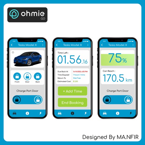 Light Theme App Design for ohmie GO