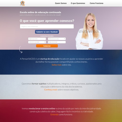 Create a fantastic pre launch page for 'Pensar Saúde' website 