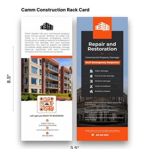 Camm Construction - Rack Card