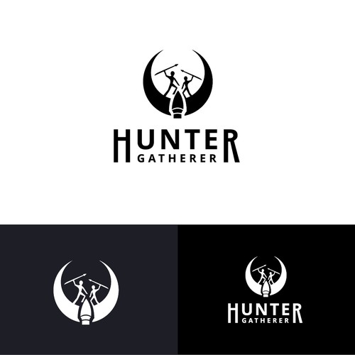 Hunter Gatherer Spearhead & Bovine Horns Logo