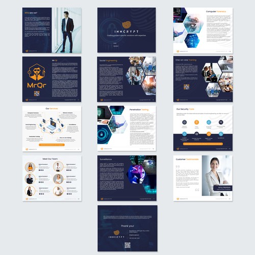 Custom PowerPoint Template Design for Cybersecurity Company