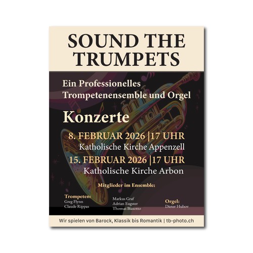 Sound the Trumpets Postcard/Flyer Essential Design