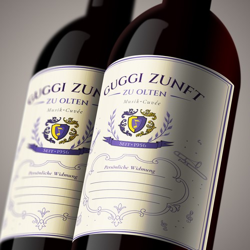 Gift Wine Label for Guggi Zunft zu Olten