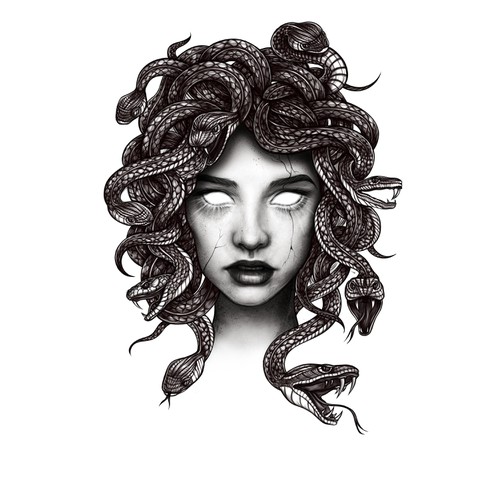 Tattoo sketch of Medusa