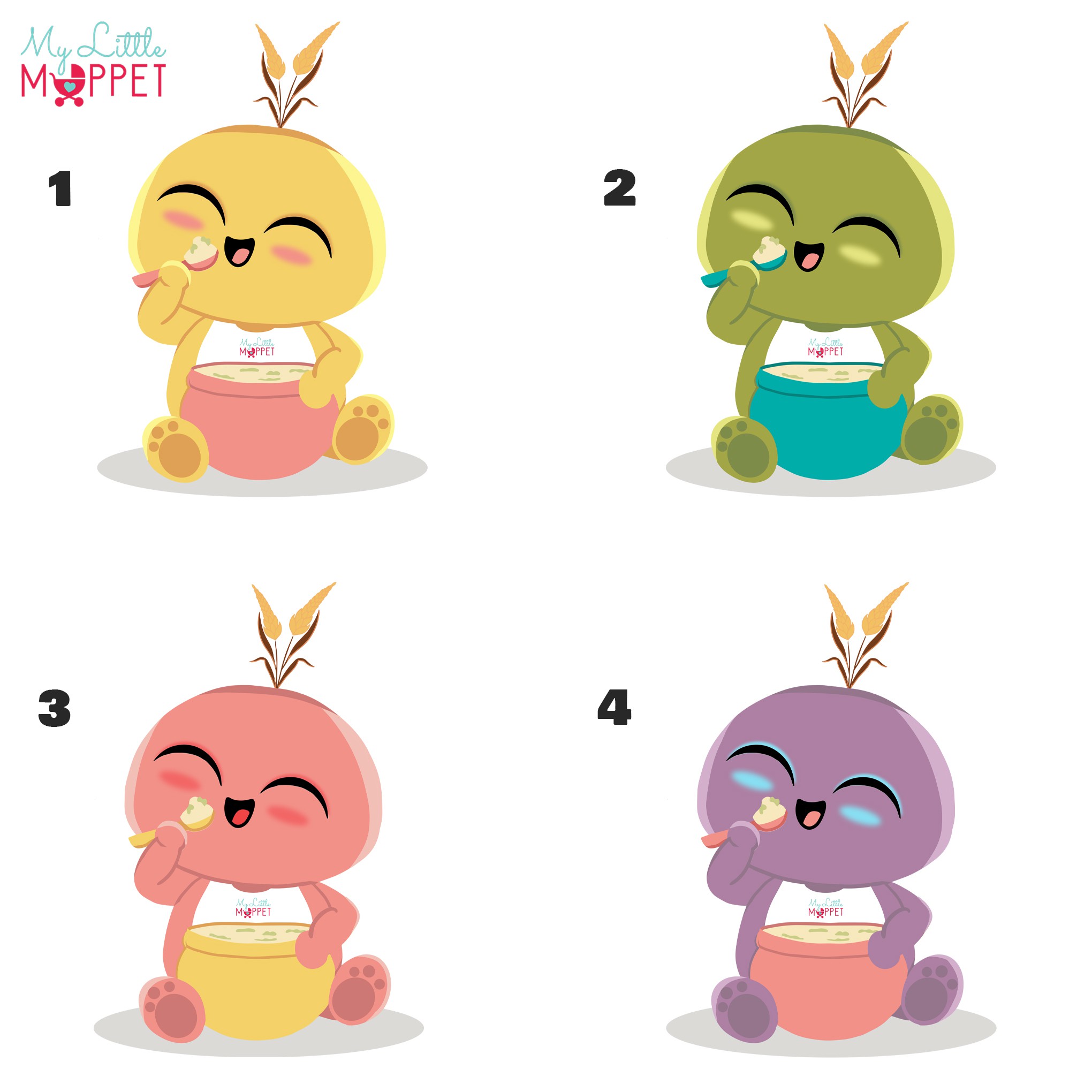 Design a Mascot for a healthy organic indian baby food brand  which embodies the essence of a cute c