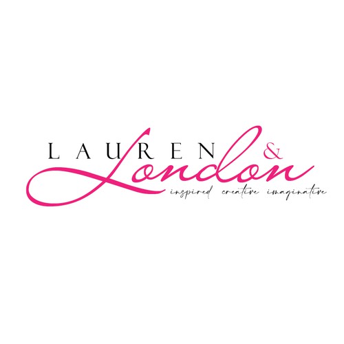 This design was chosen as a winner. A feminine logo for Lauren and London.