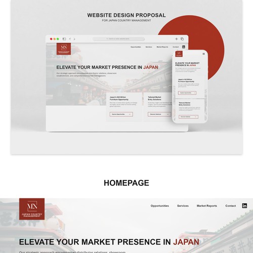 Website design for Japanese furniture marketer 