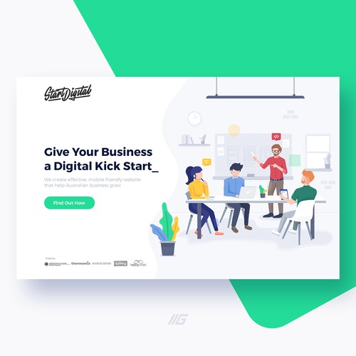 Landing page illustration for web design agency