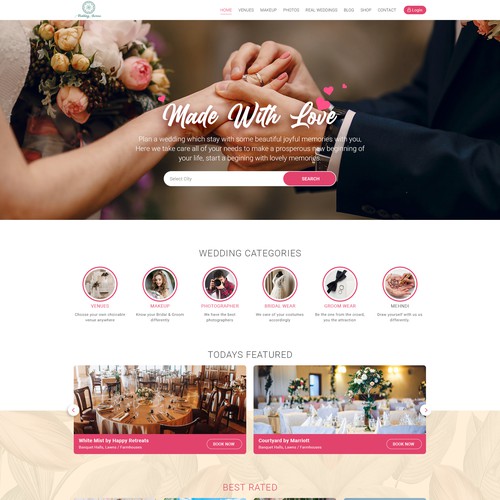 Wix website for Wedding Service Company