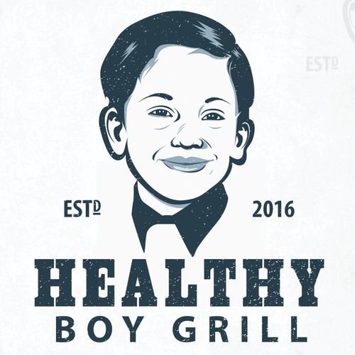 Bold Logo For "HEALTHY BOY GRILL"