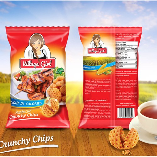Create a Delicious illustration for a Crunchy Chips Snack