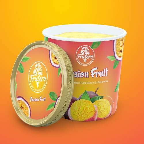 Ice creme tub packaging design 