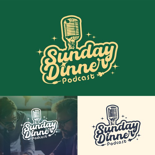 Podcast logo vintage groovy