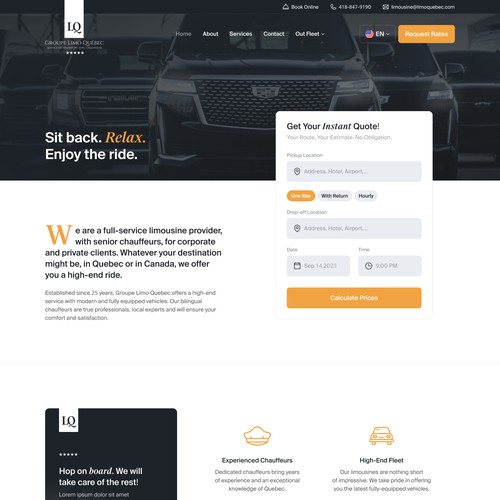 Limo booking site concept