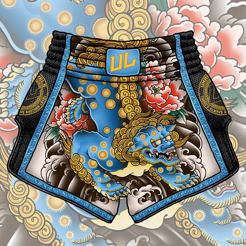 Aesthetic Muay Thai Shorts Design - Japanese/Chinese/Eastern/Asian Art Style