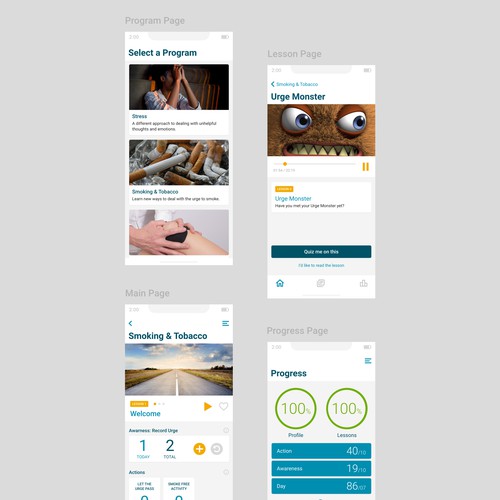 Health & Wellbeing App design 